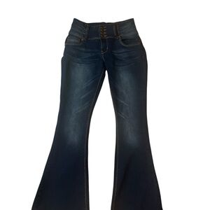 BAMBOO Blue Flare Wide Leg Jeans
